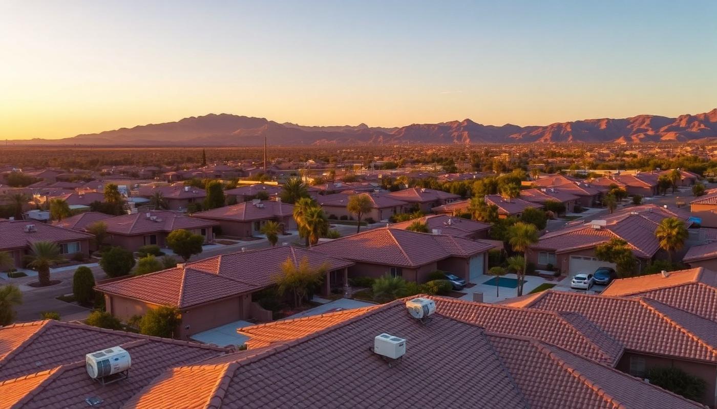 Aerial view of Phoenix Valley neighborhoods served by Insane Air